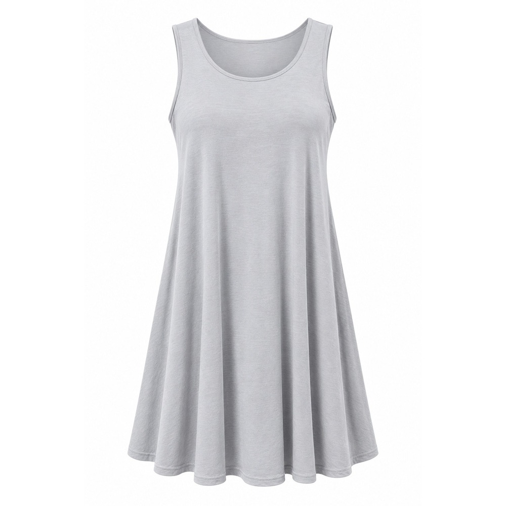 Azules Women's Light Gray Sleeveless Swing Dress Size Small Made in USA